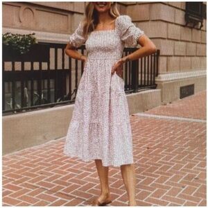 Fashion Jackson The Drop Puff‎ Sleeve Polka Dot Dress Size Small